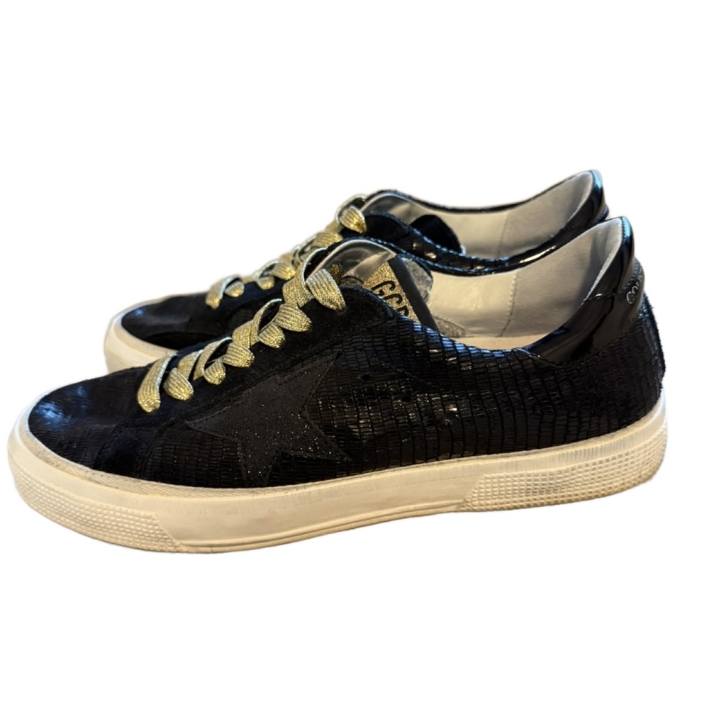 Golden Goose Black and Gold Sneakers